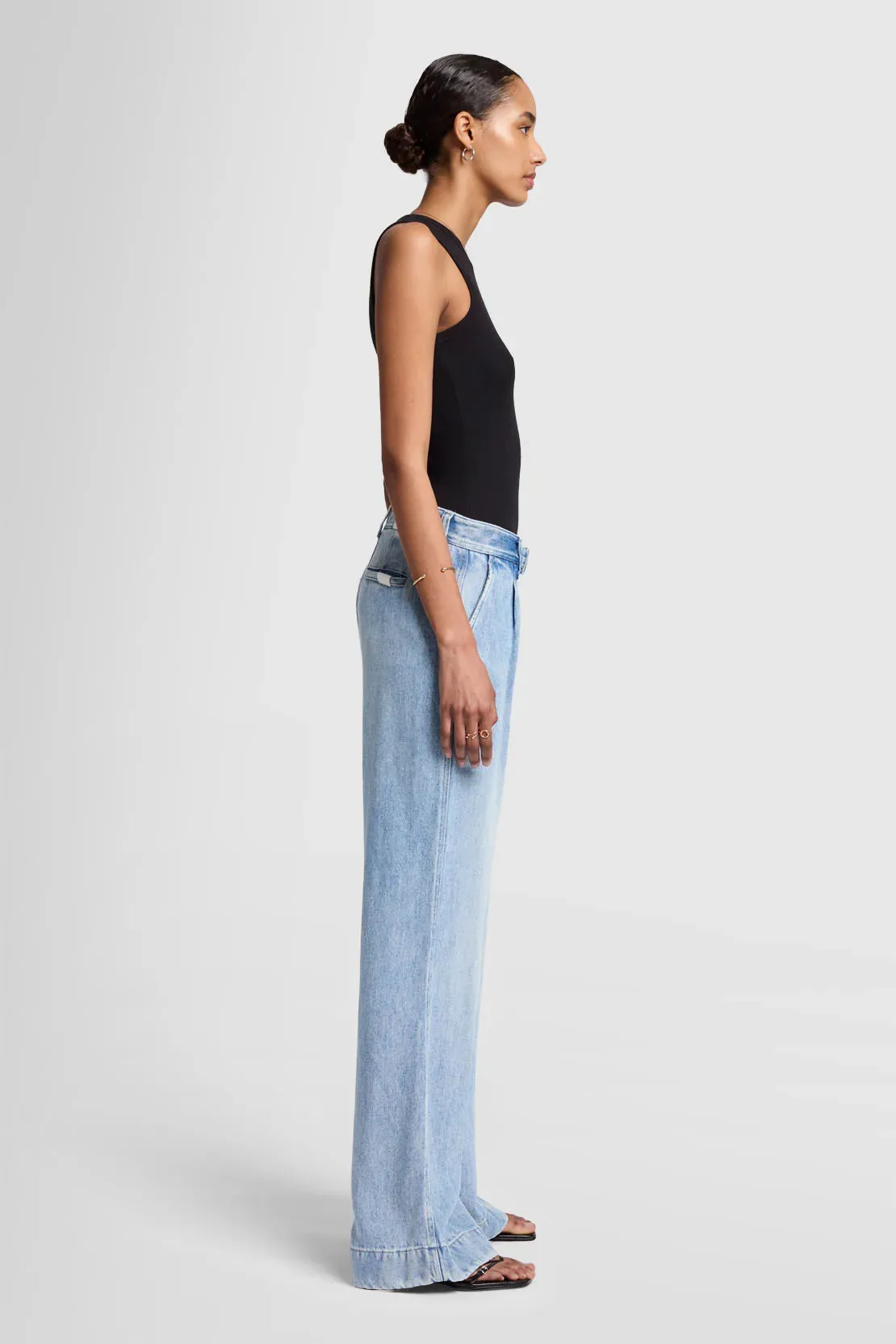 7 For All Mankind Pleated Trouser Jean- Abyss Light Blue