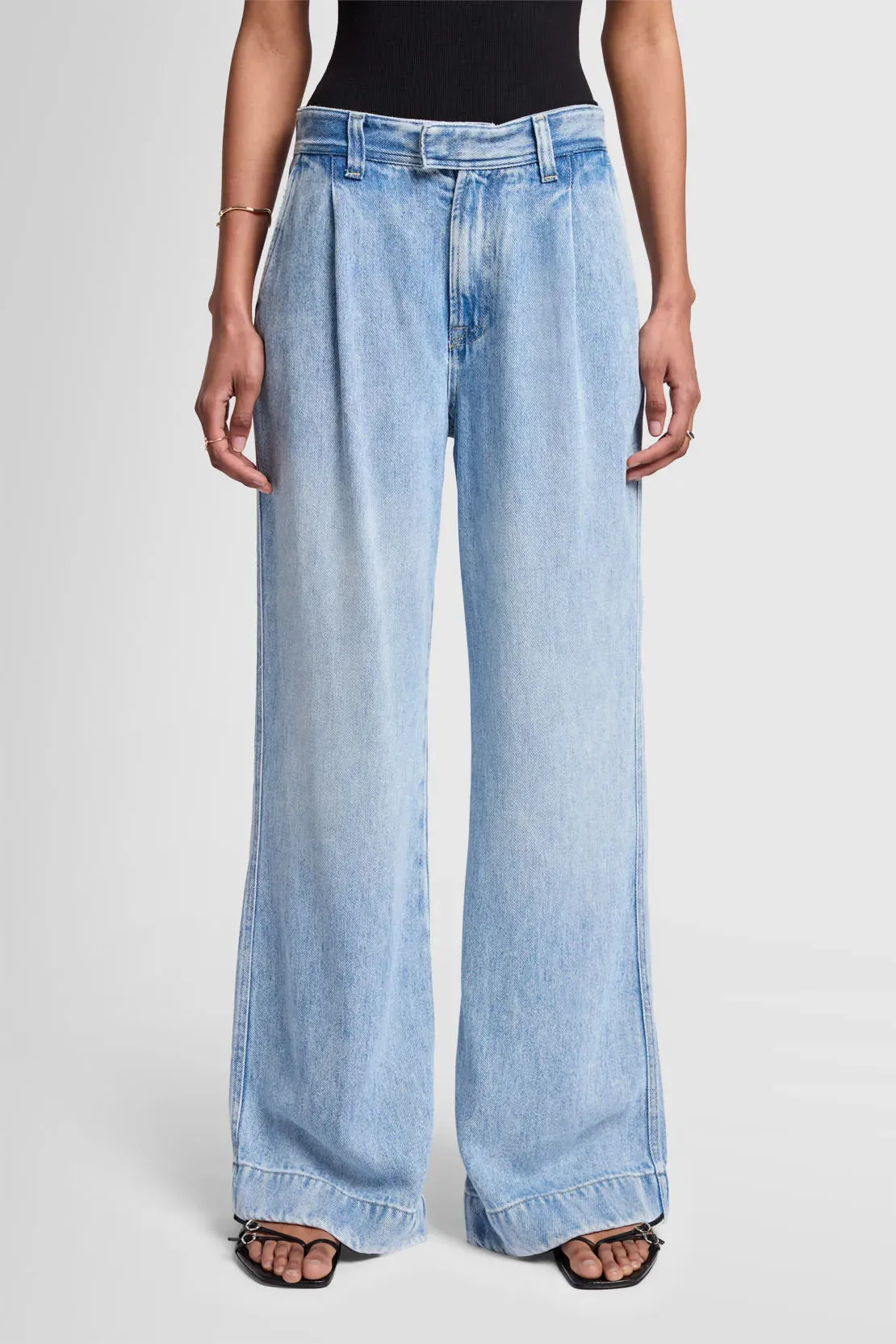 7 For All Mankind Pleated Trouser Jean- Abyss Light Blue