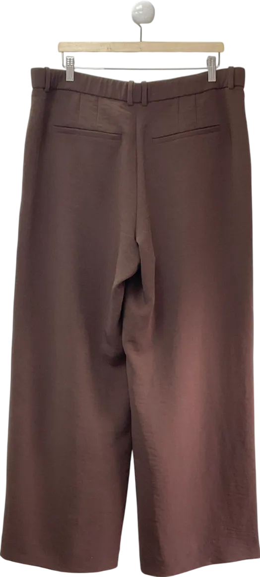 Abercrombie & Fitch Brown Harper Tailored Premium Crepe Ultra-wide Leg Pant Long Length W33