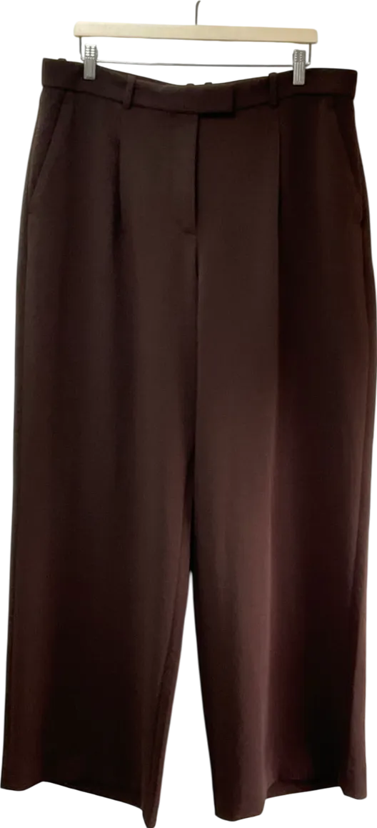 Abercrombie & Fitch Brown Harper Tailored Premium Crepe Ultra-wide Leg Pant Long Length W33
