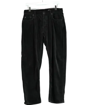 AllSaints Black Dean Corduroy Cropped Slim Jeans W30