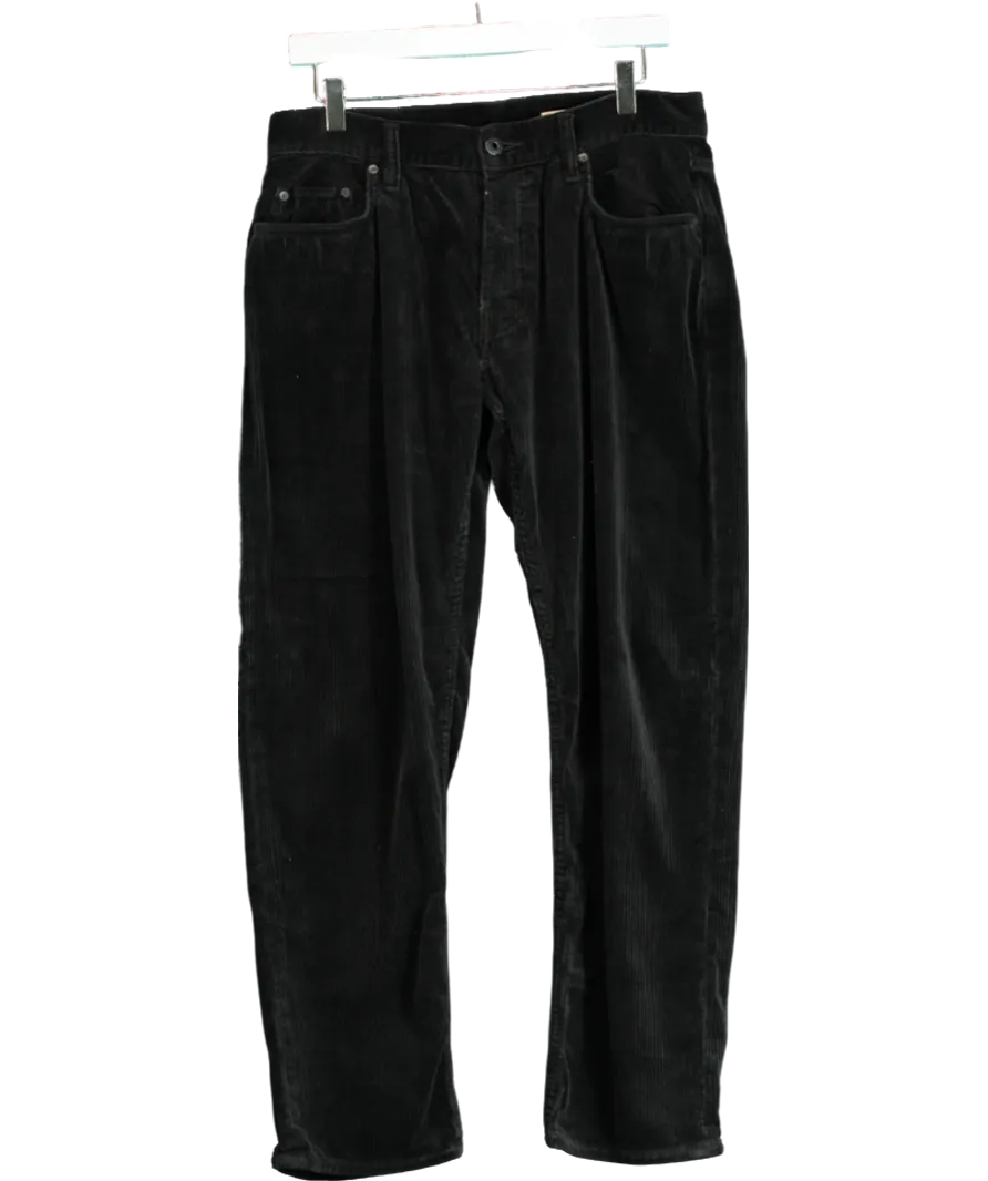 AllSaints Black Dean Corduroy Cropped Slim Jeans W30