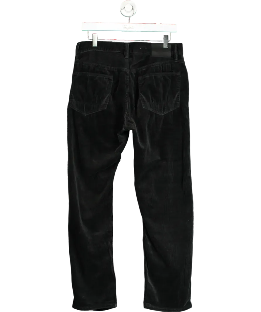 AllSaints Black Dean Corduroy Cropped Slim Jeans W30