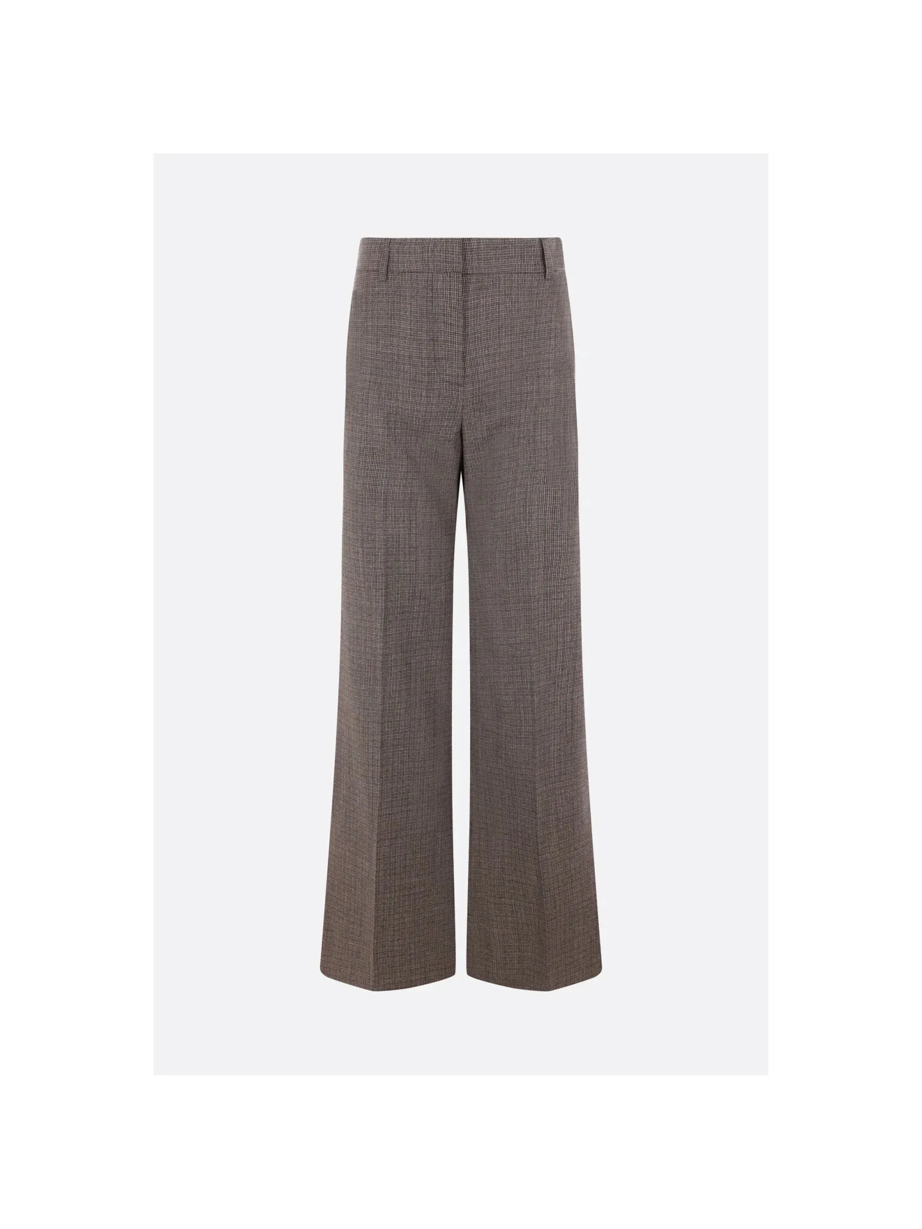 Bootcut Check Wool Trousers
