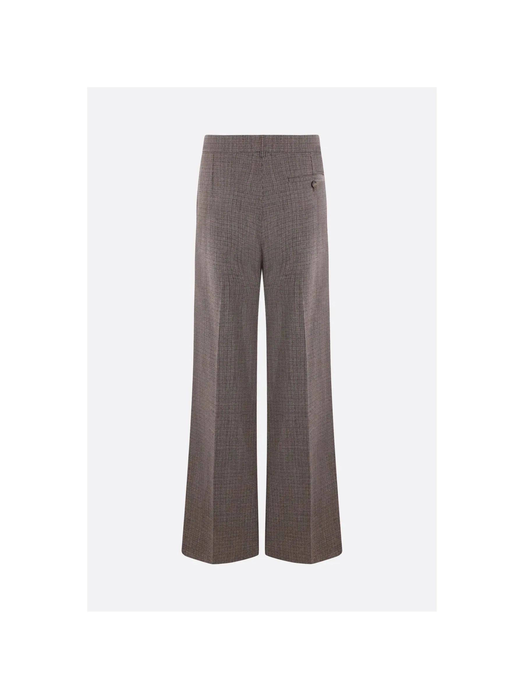 Bootcut Check Wool Trousers