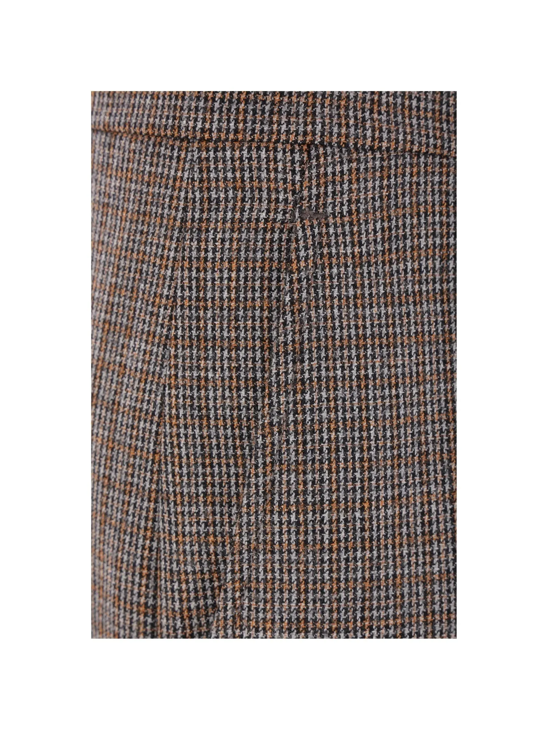 Bootcut Check Wool Trousers
