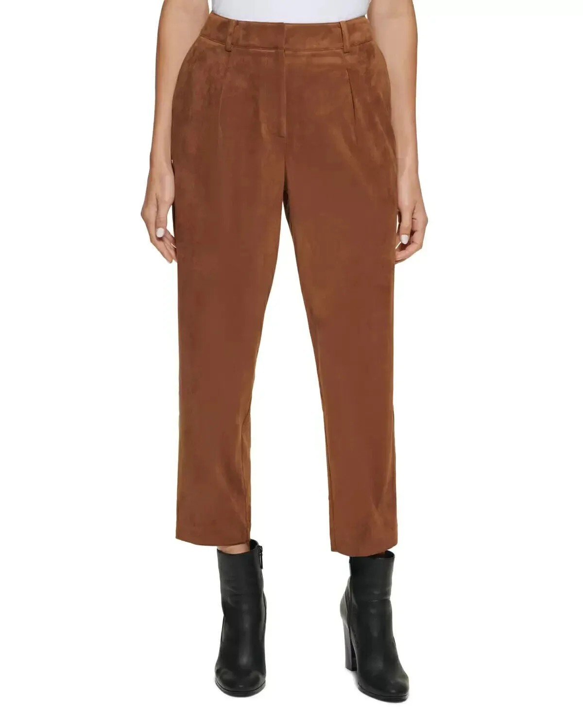 Calvin Klein Faux-Suede Cropped Pants