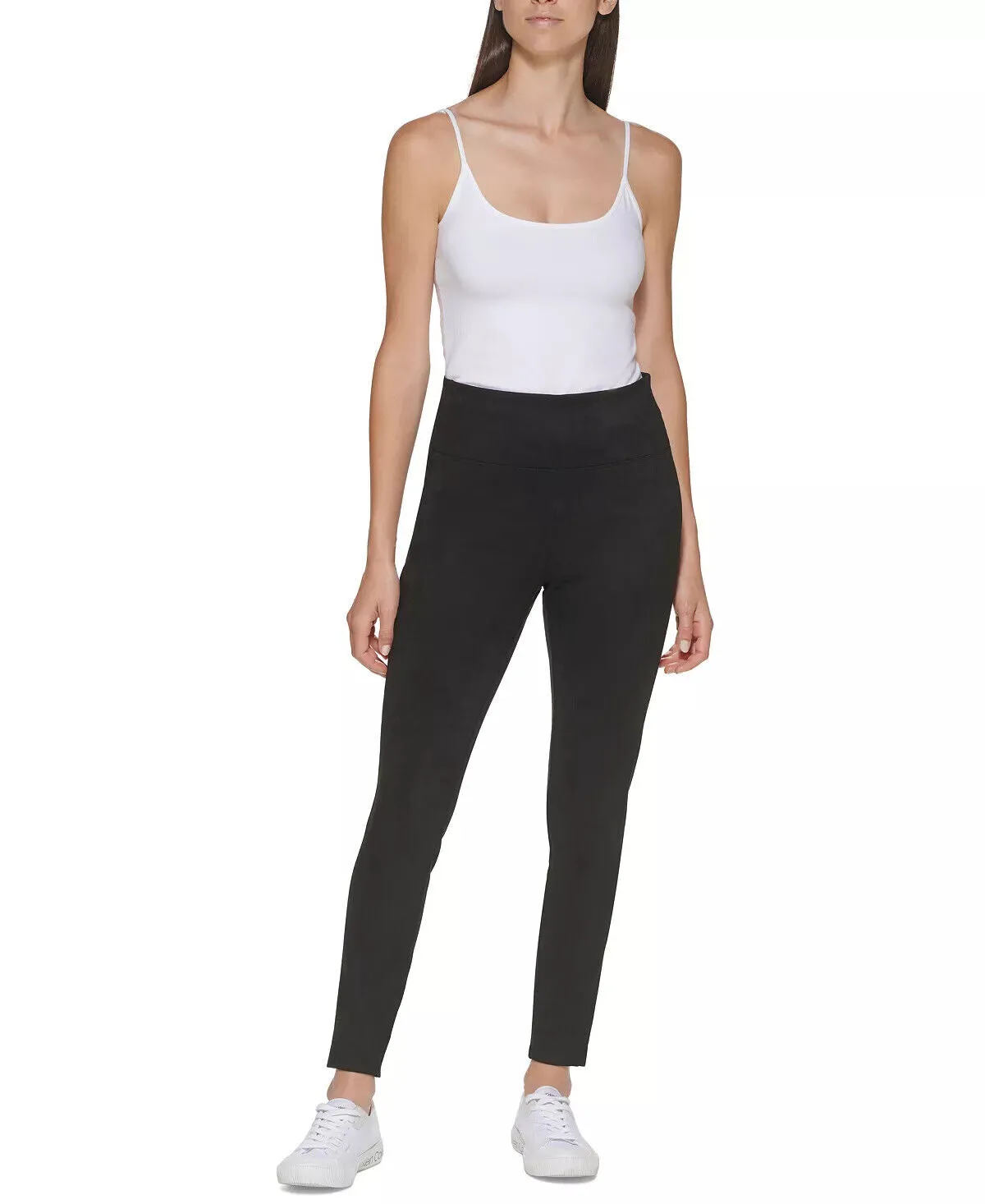 Calvin Klein Faux Suede Front Pull On Pants
