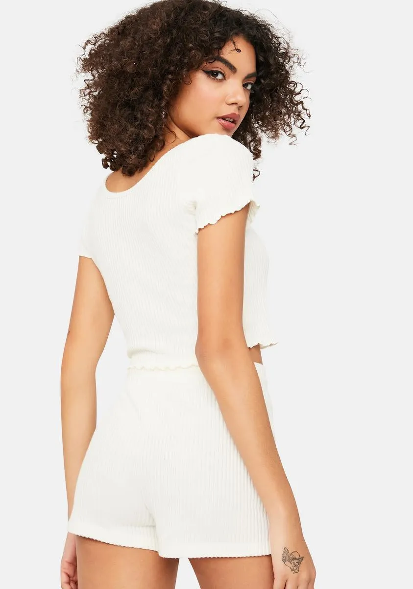 Comfy Chic Ribbed Tee And Shorts Set