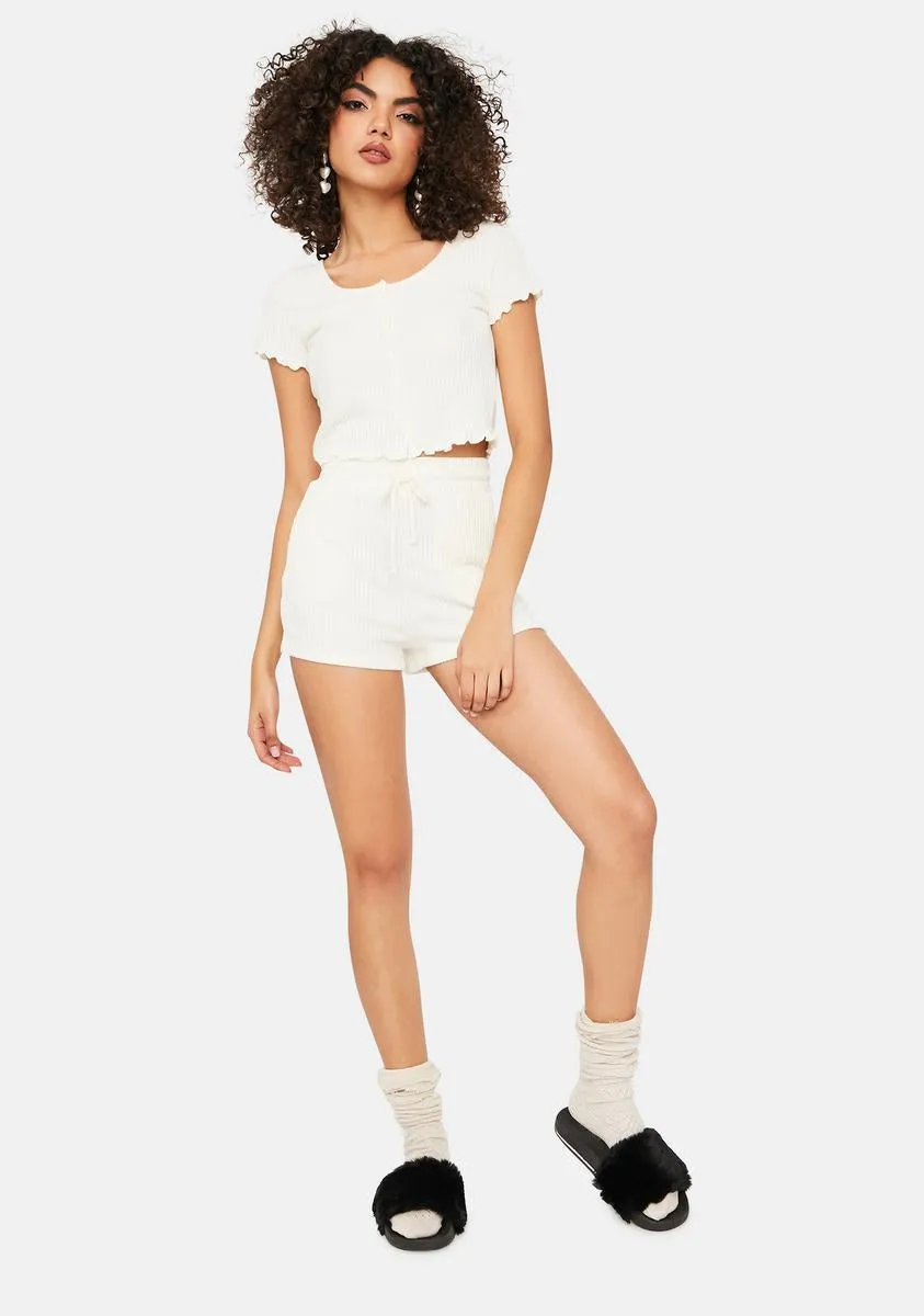 Comfy Chic Ribbed Tee And Shorts Set