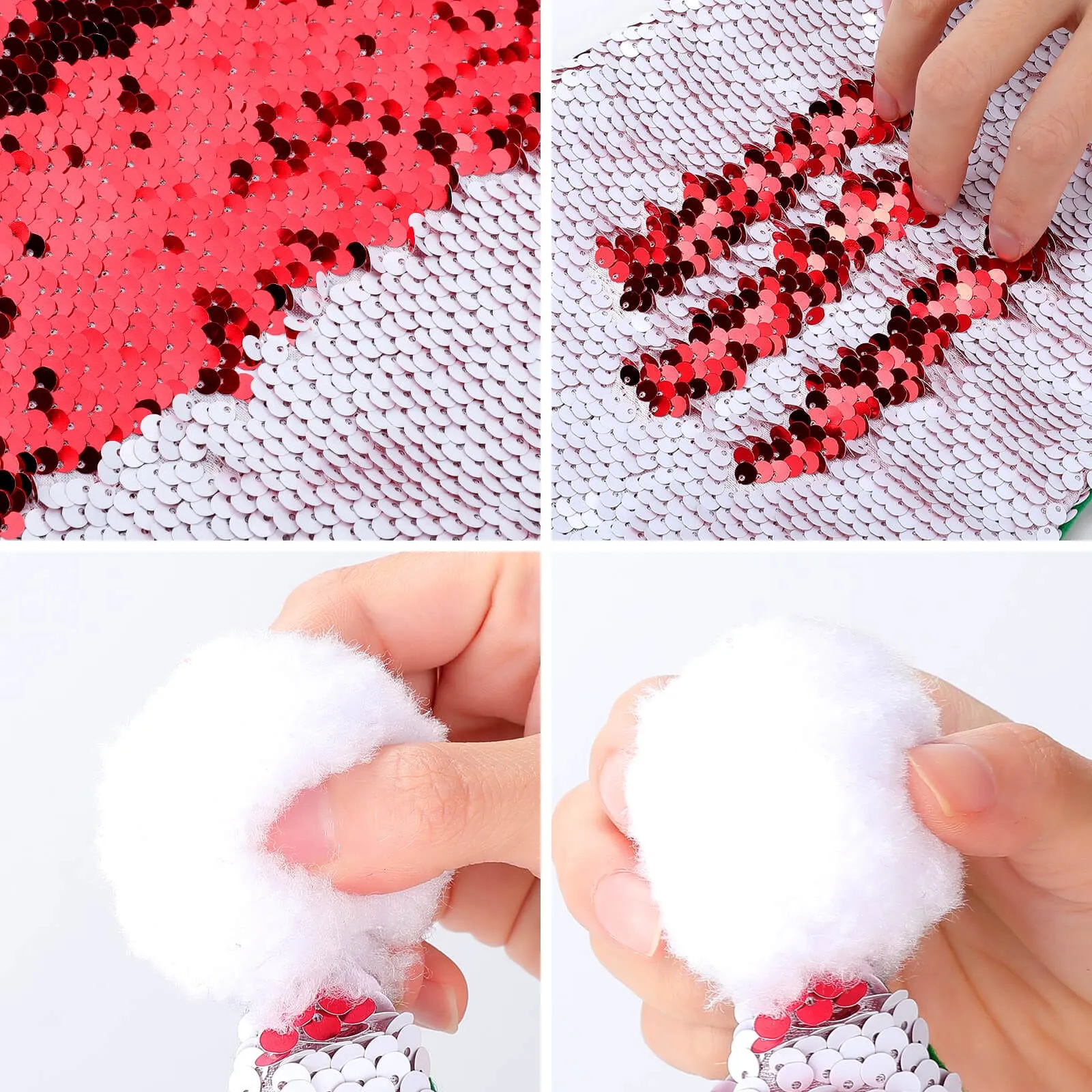 Custom Face Christmas Pattern Sequin Christmas Santa Hat