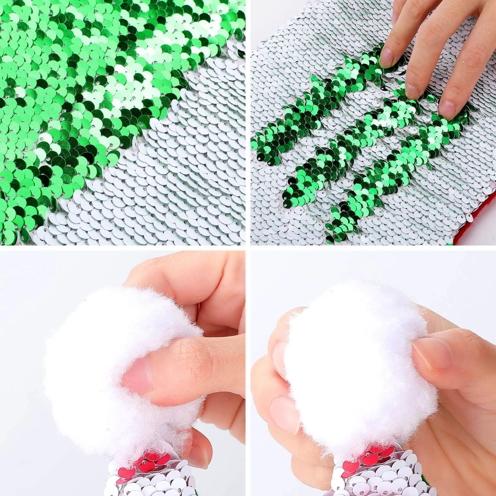 Custom Face Christmas Pattern Sequin Christmas Santa Hat