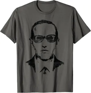 DB Cooper, Artists Impression, Halftone Police Sketch T-Shirt, Grey