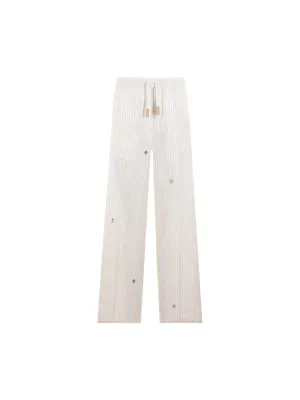 Embroidered Twill Pajama Pants