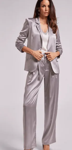 FINAL SALE Generation Love Keaton Satin Pants in Platinum