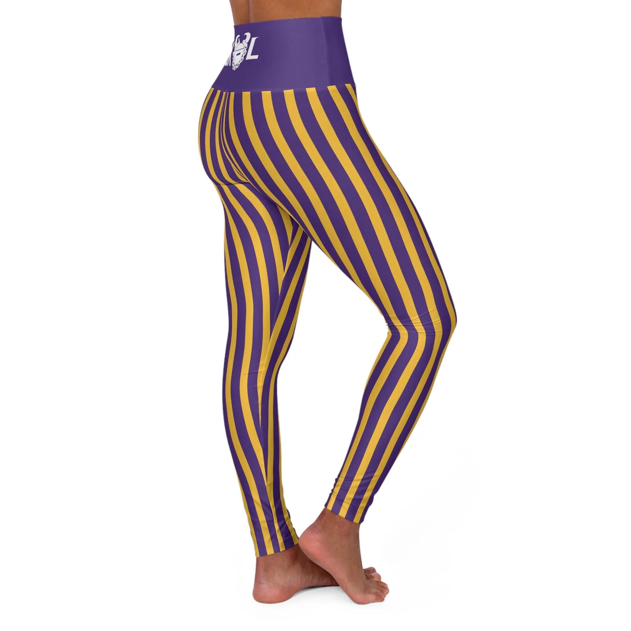 High Waisted Yoga Leggings - Stripes
