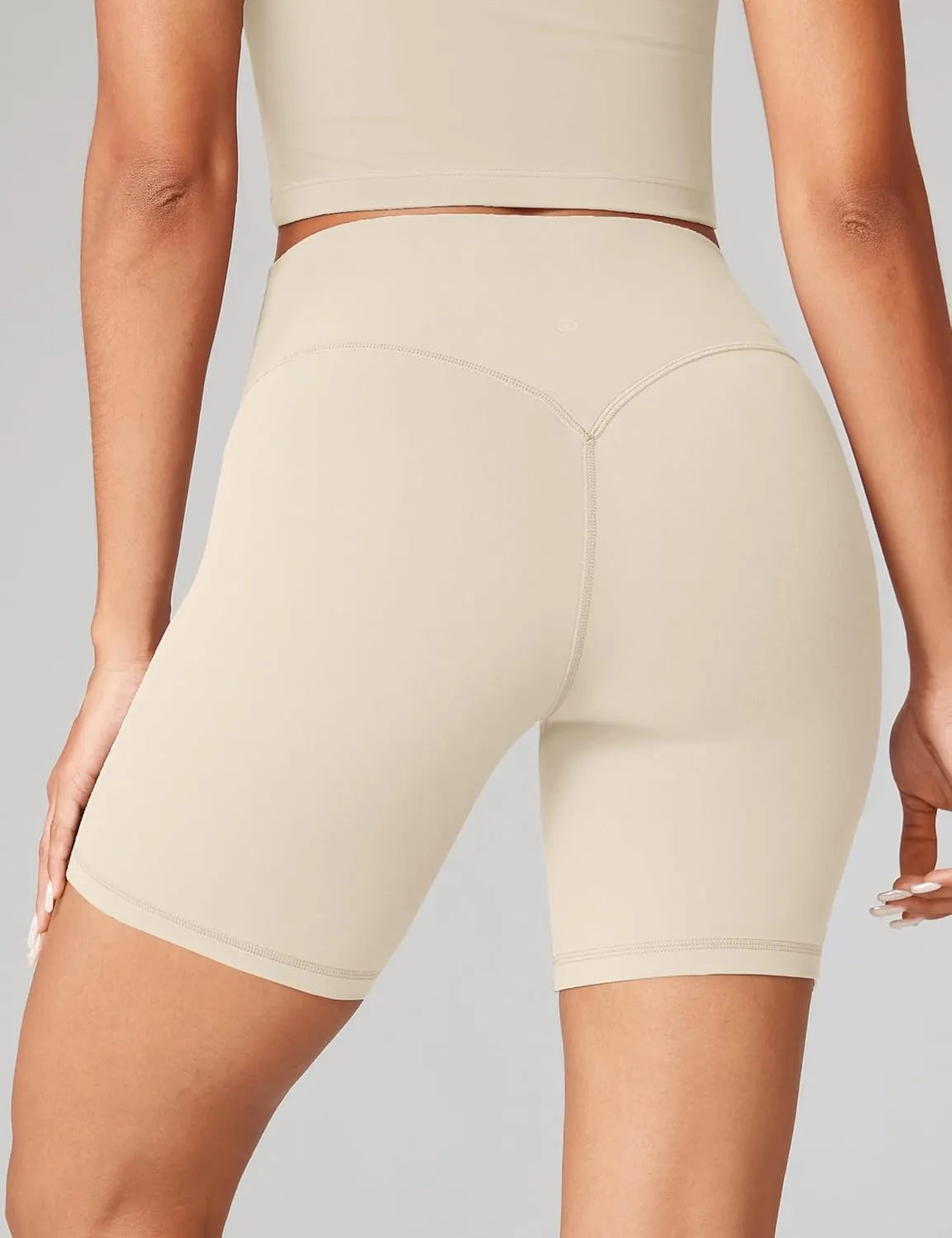 Hugcurve No Front Seam High Waisted Workout Biker Shorts for Women 6 Inches Tummy Control Buttery Soft Yoga Pants Gym