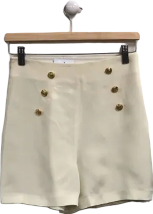 Lilysilk White Silk High-Waisted Shorts Size UK 8