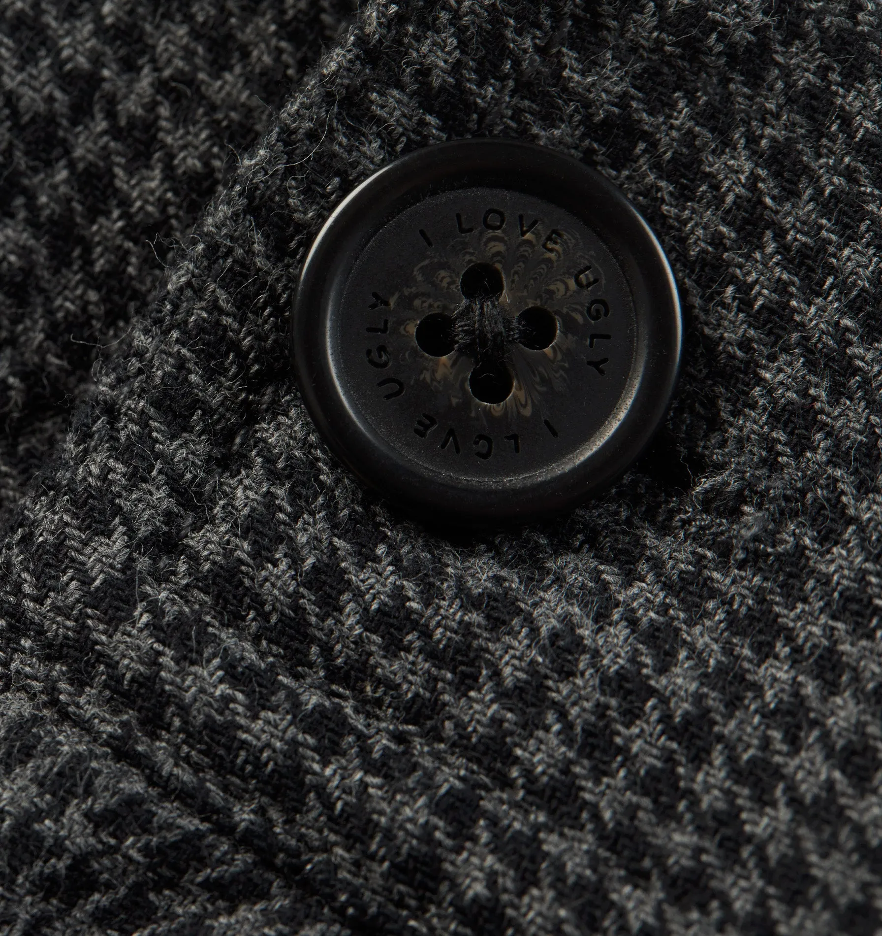Linen Slim Kobe Pant - Regular -Charcoal Houndstooth