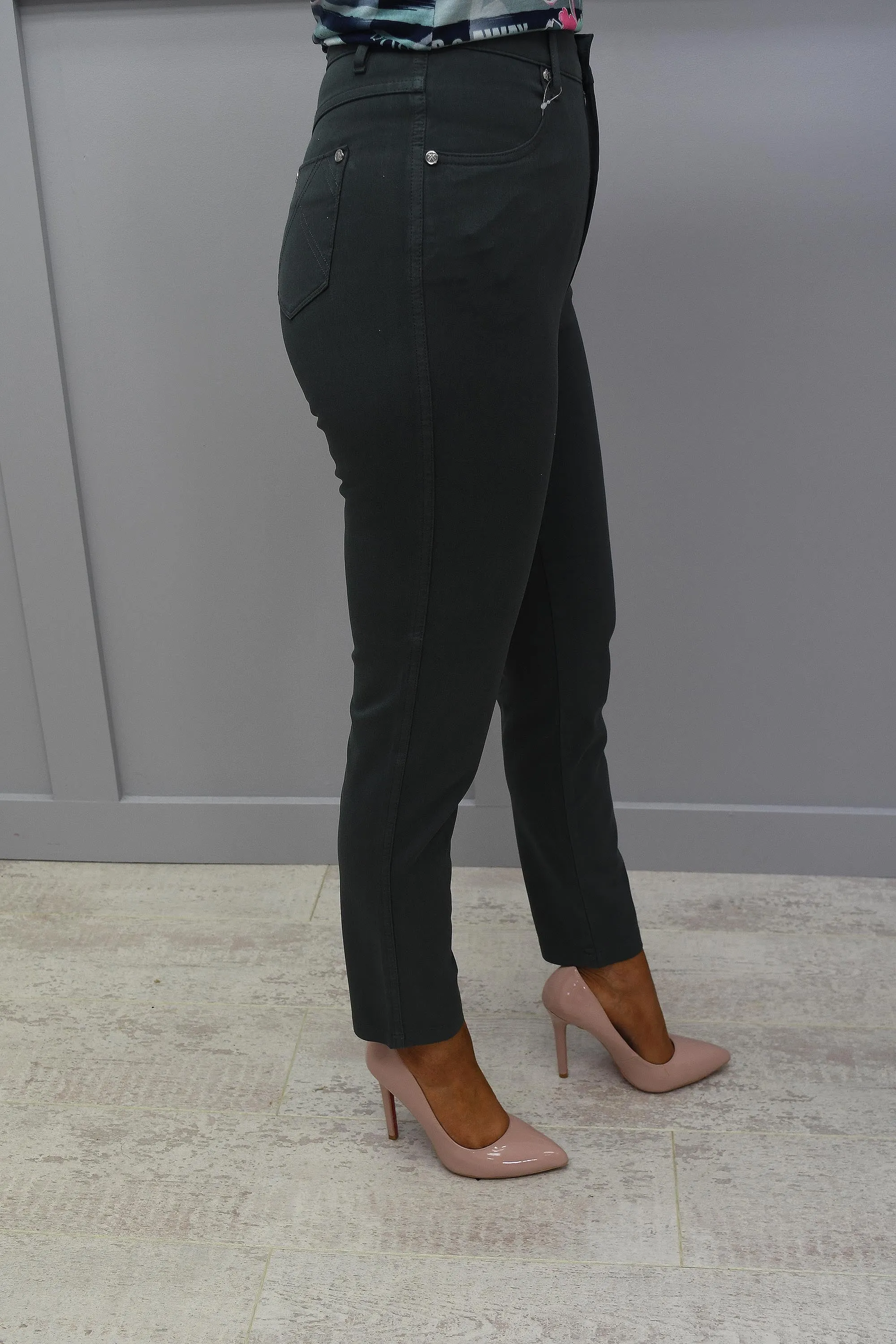 Marble Slate Grey Cropped Jean Skinny Soft Leg Jeans - 2400 105