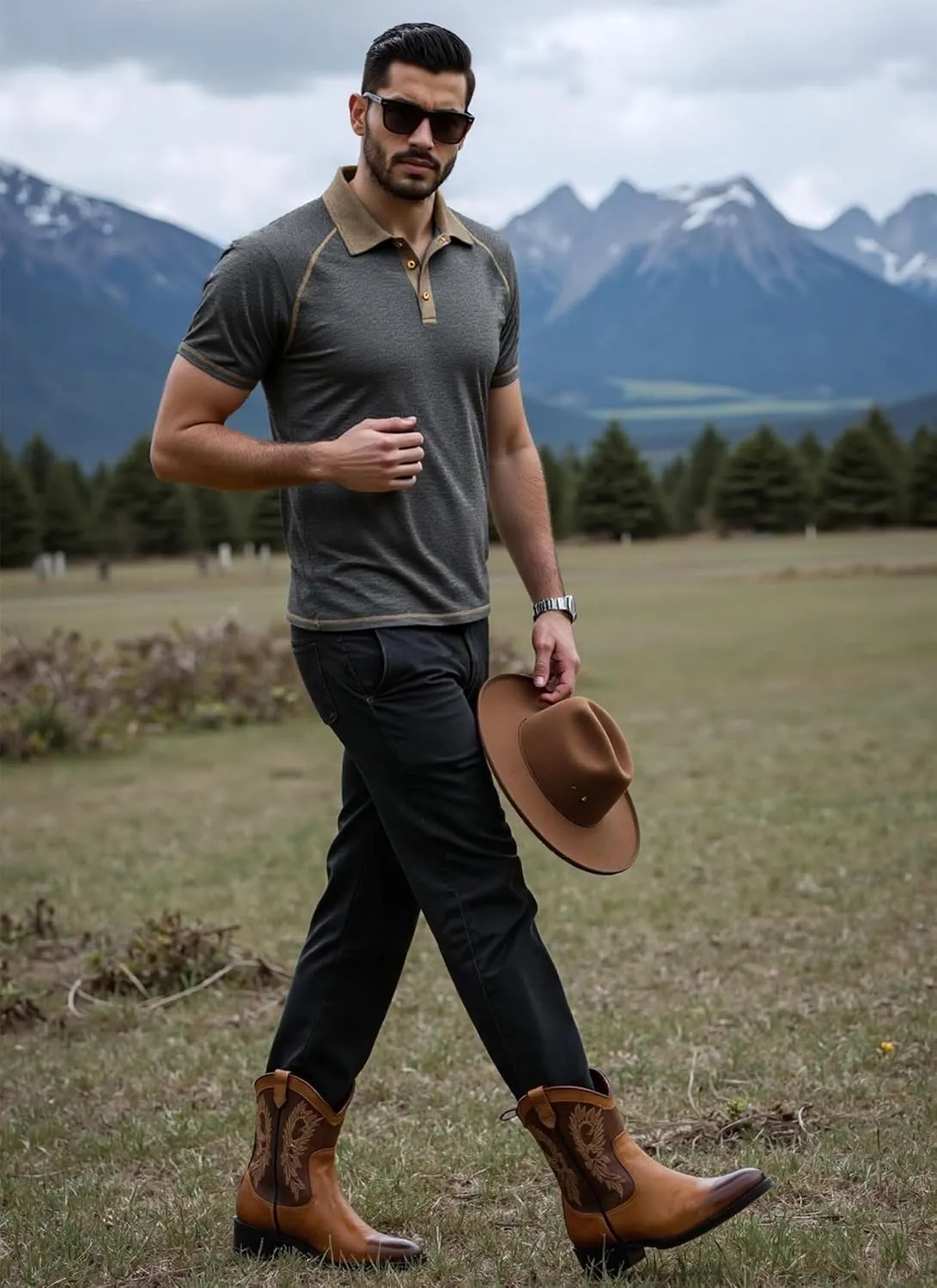 Mens Polo Golf Shirts Casual Short Sleeve Button Up Collared T-Shirt Fashion Work Business Tee Tops