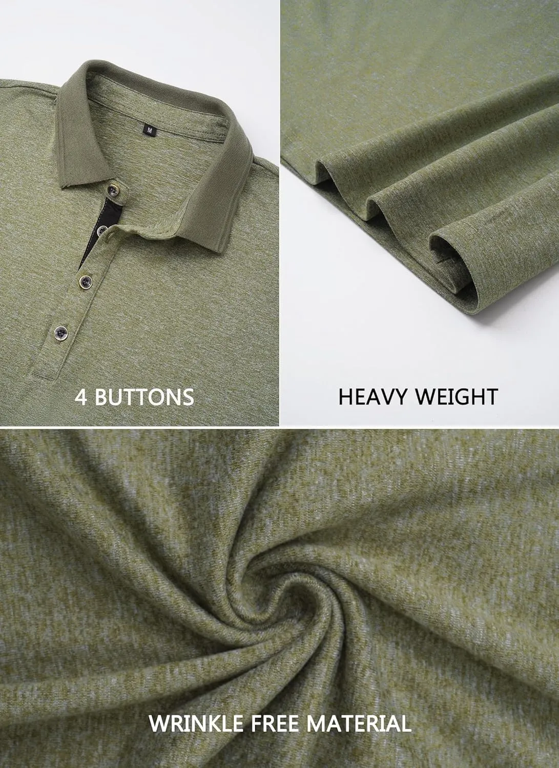 Mens Polo Golf Shirts Casual Short Sleeve Button Up Collared T-Shirt Fashion Work Business Tee Tops