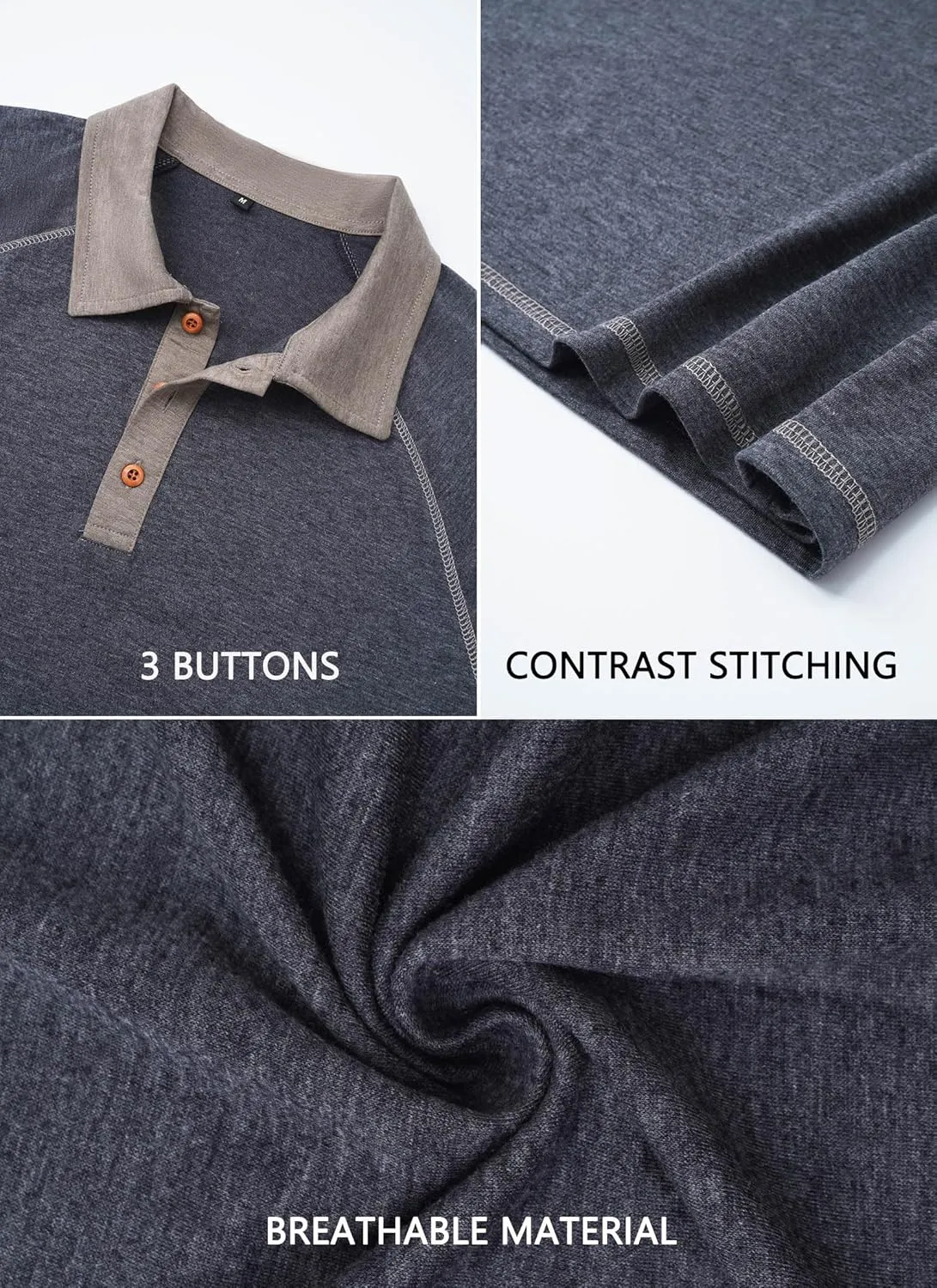 Mens Polo Golf Shirts Casual Short Sleeve Button Up Collared T-Shirt Fashion Work Business Tee Tops