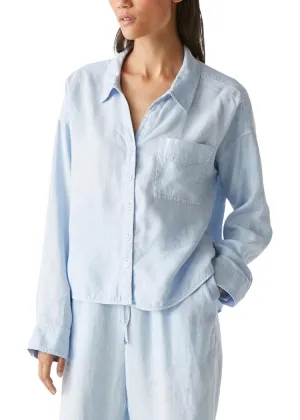 Michael Stars Gracie Button Down Shirt-Water ***FINAL SALE***