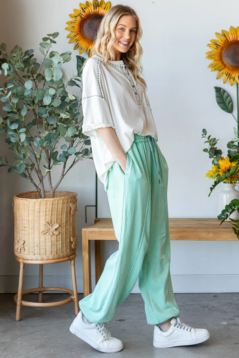 Mineral Washed Comfy Jogger Pants - Oli & Hali