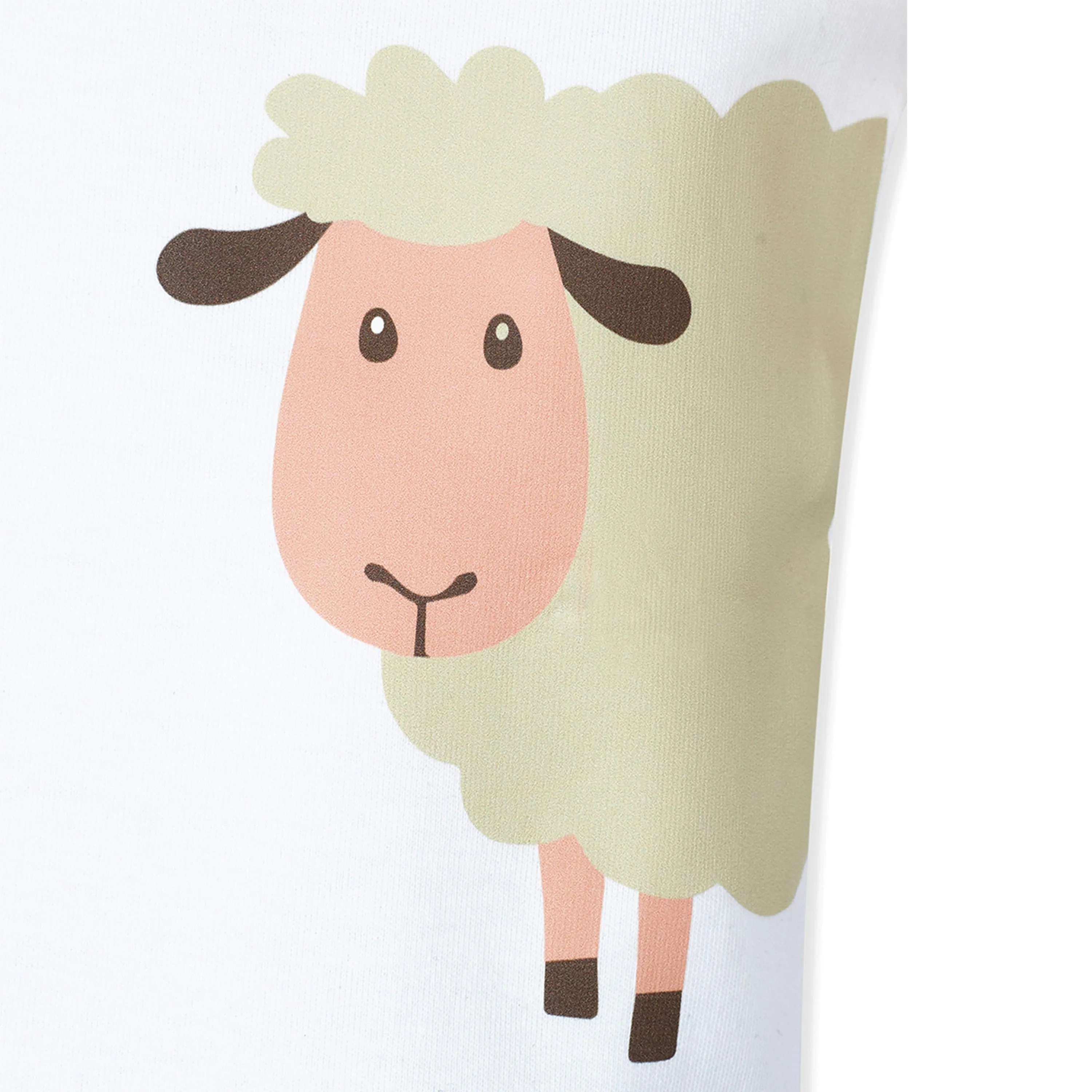My Milestones Bio-Wash Short Sleeves Color Block Tee & Jogger Set with Barnyard Animal Placement Print - White