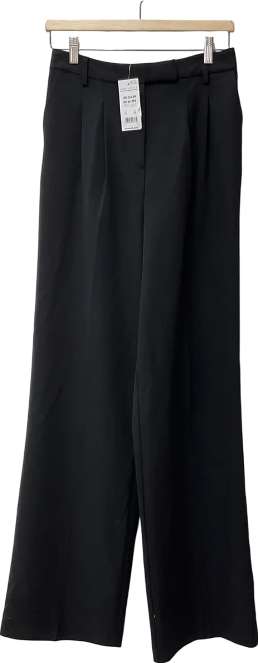 New Look Petite Black Wide Leg Tailored Trousers UK 8