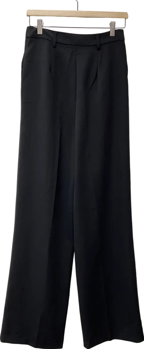 New Look Petite Black Wide Leg Tailored Trousers UK 8