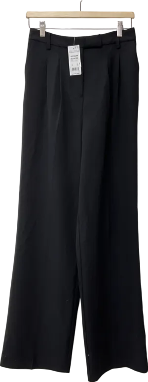 New Look Petite Black Wide Leg Tailored Trousers UK 8