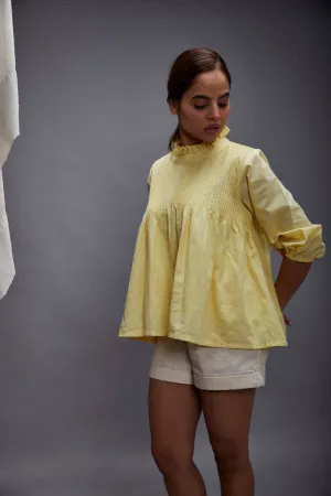 Pretty Pintuck Top - Yellow