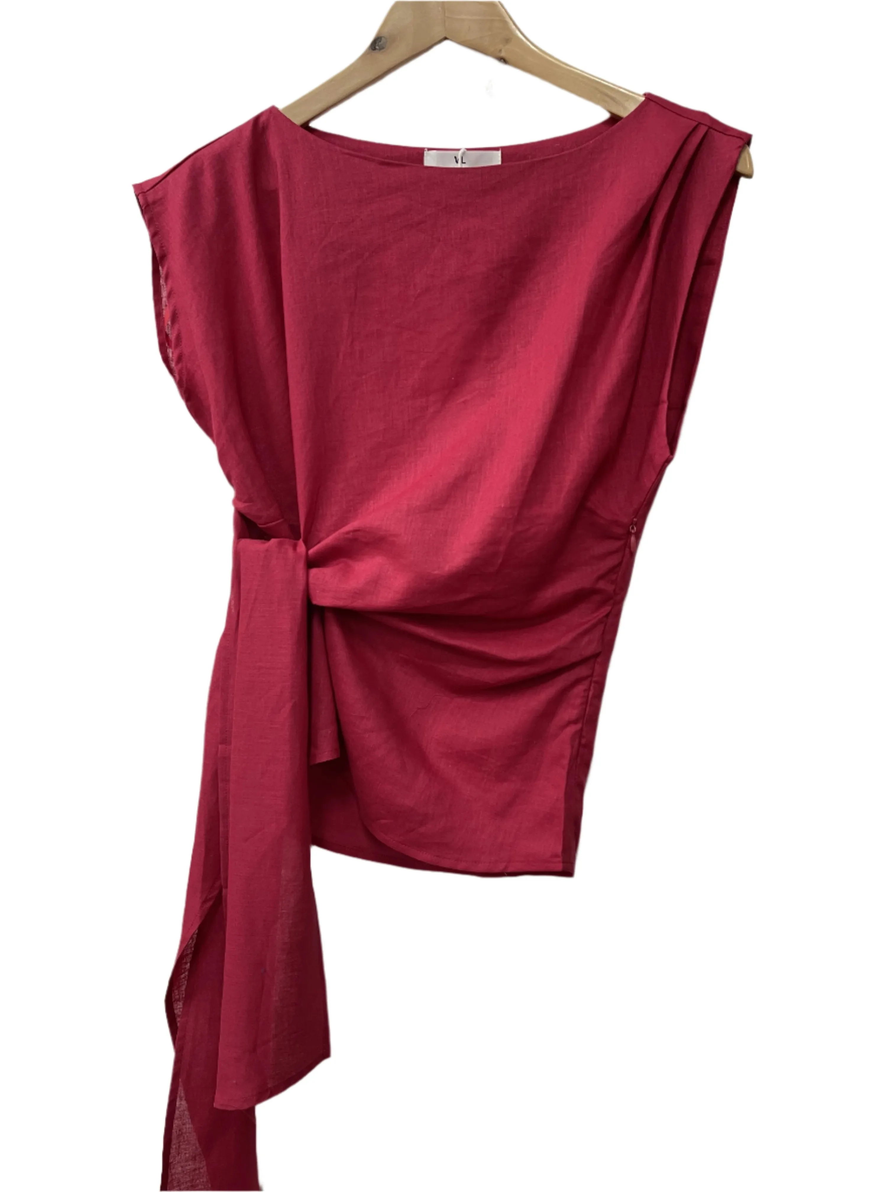 Rihanna Linen Top Berry