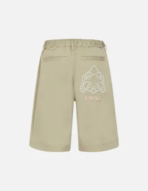 Seagull Embroidery and Godhead Patchwork Relax Fit Shorts