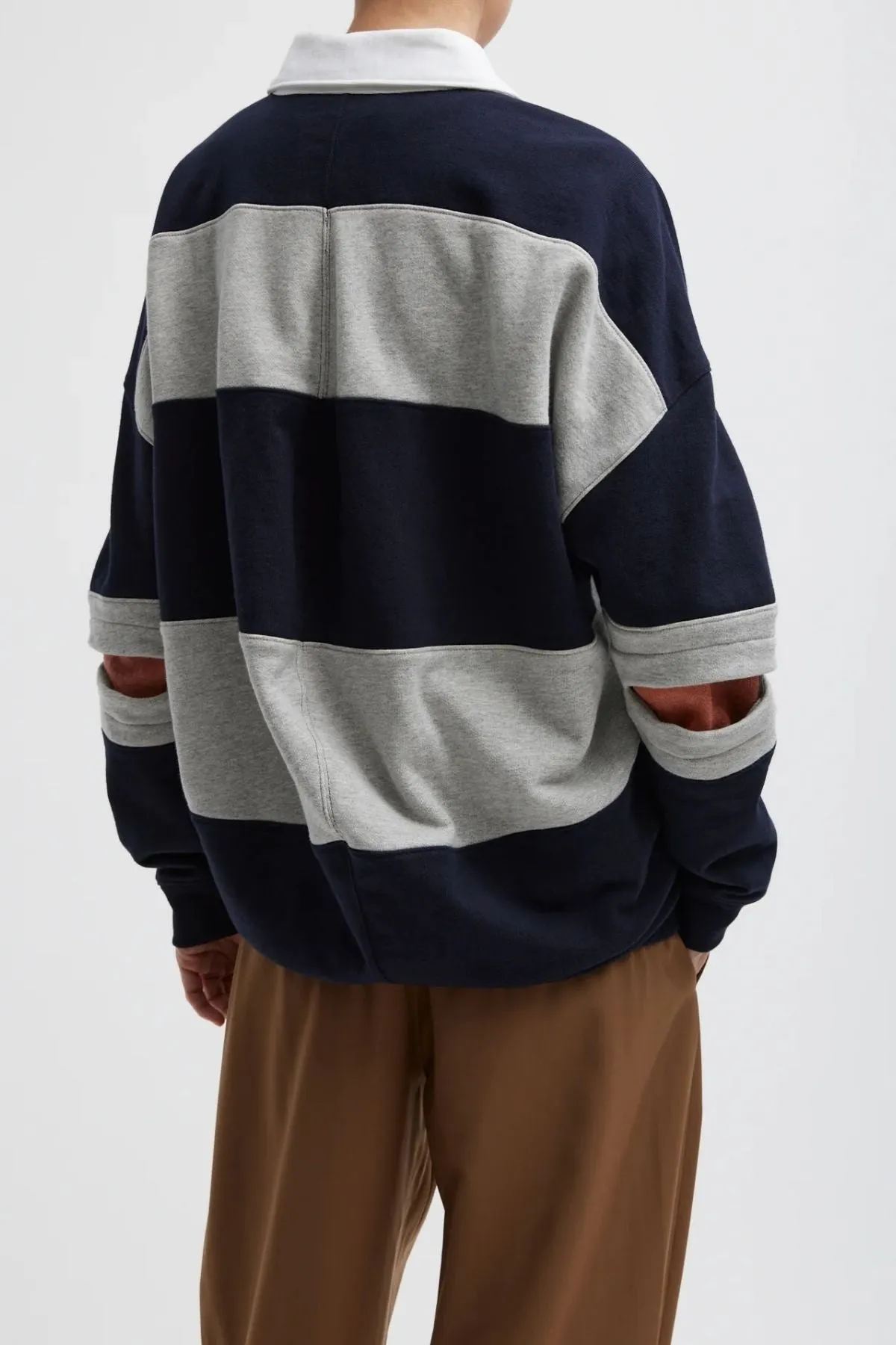 Tibi Polo Collar Cocoon Sweatshirt - Navy Multi