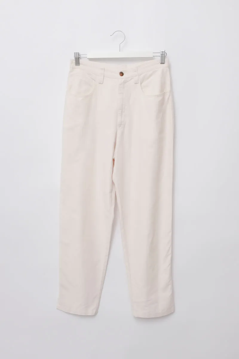 VINTAGE CREAM LINEN COTTON PANTS