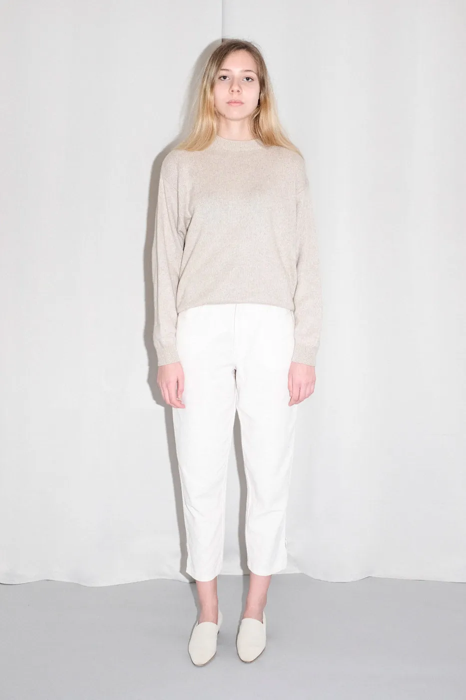 VINTAGE CREAM LINEN COTTON PANTS