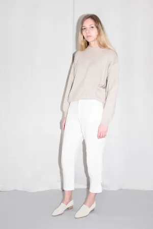 VINTAGE CREAM LINEN COTTON PANTS