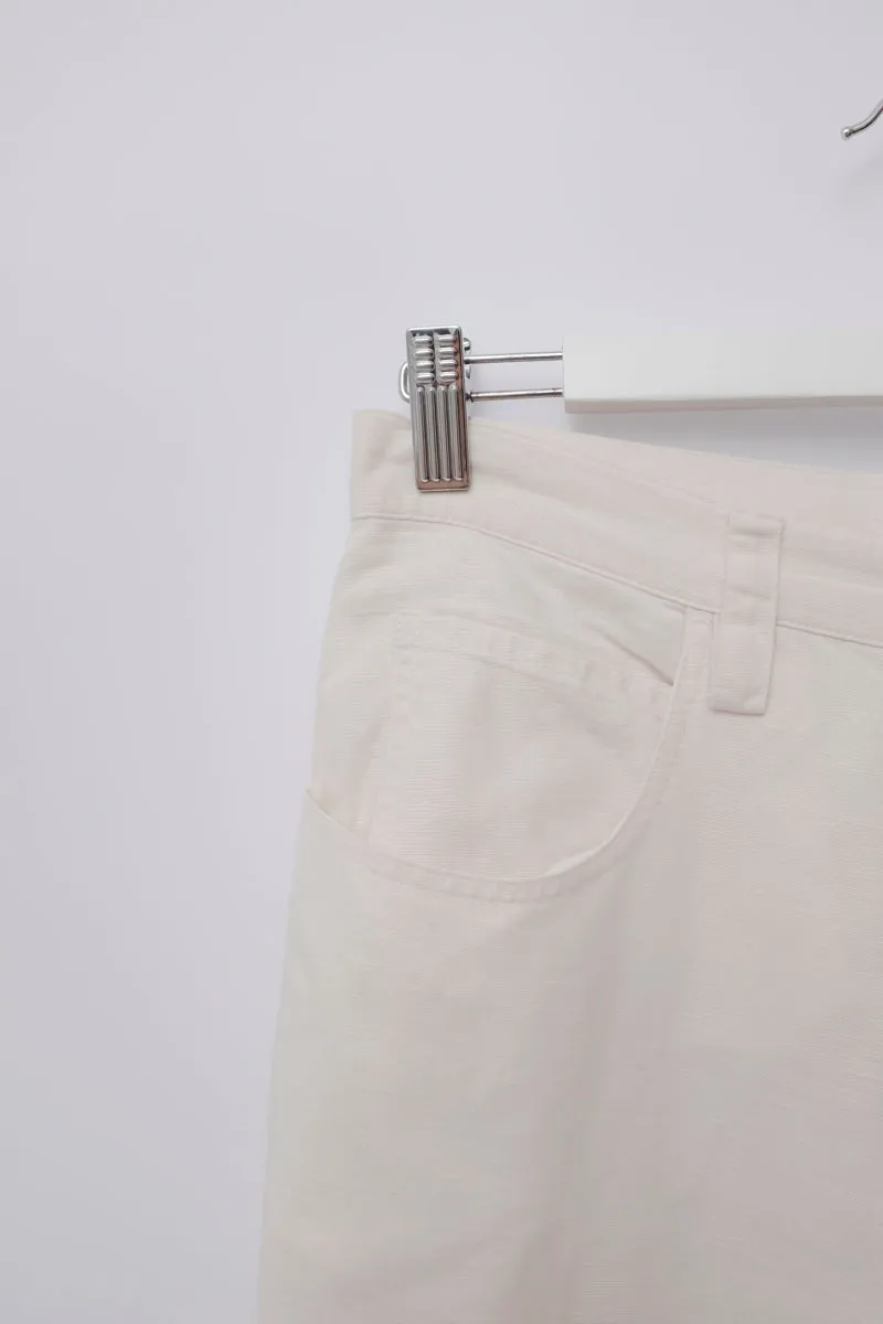 VINTAGE CREAM LINEN COTTON PANTS