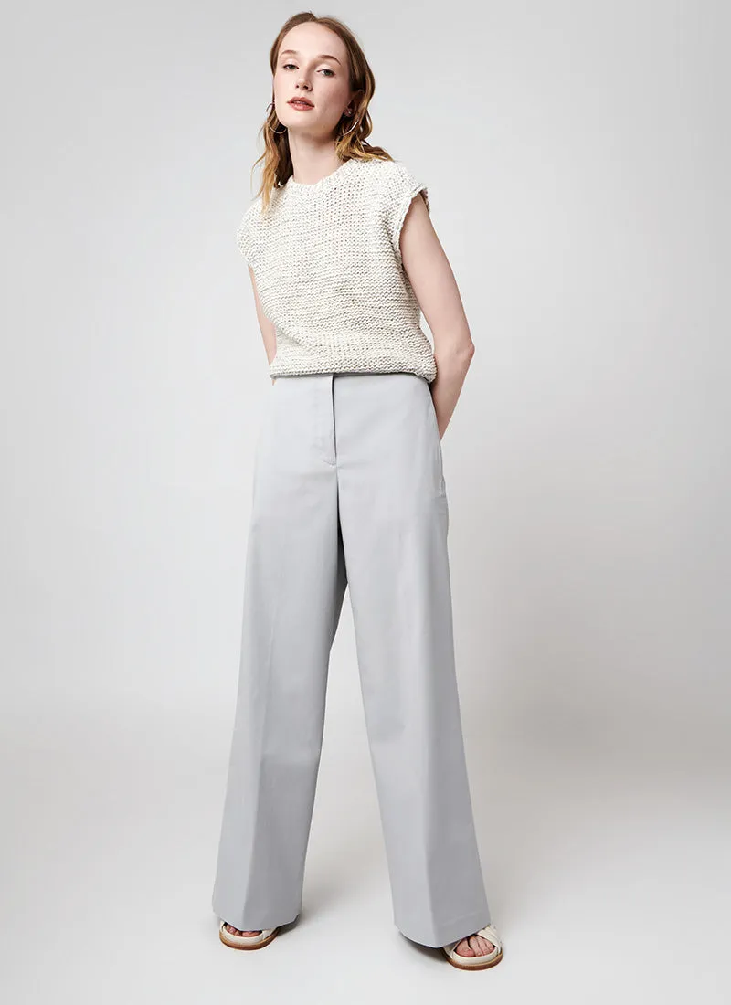 Wide-Leg Cotton Gabardine Pant