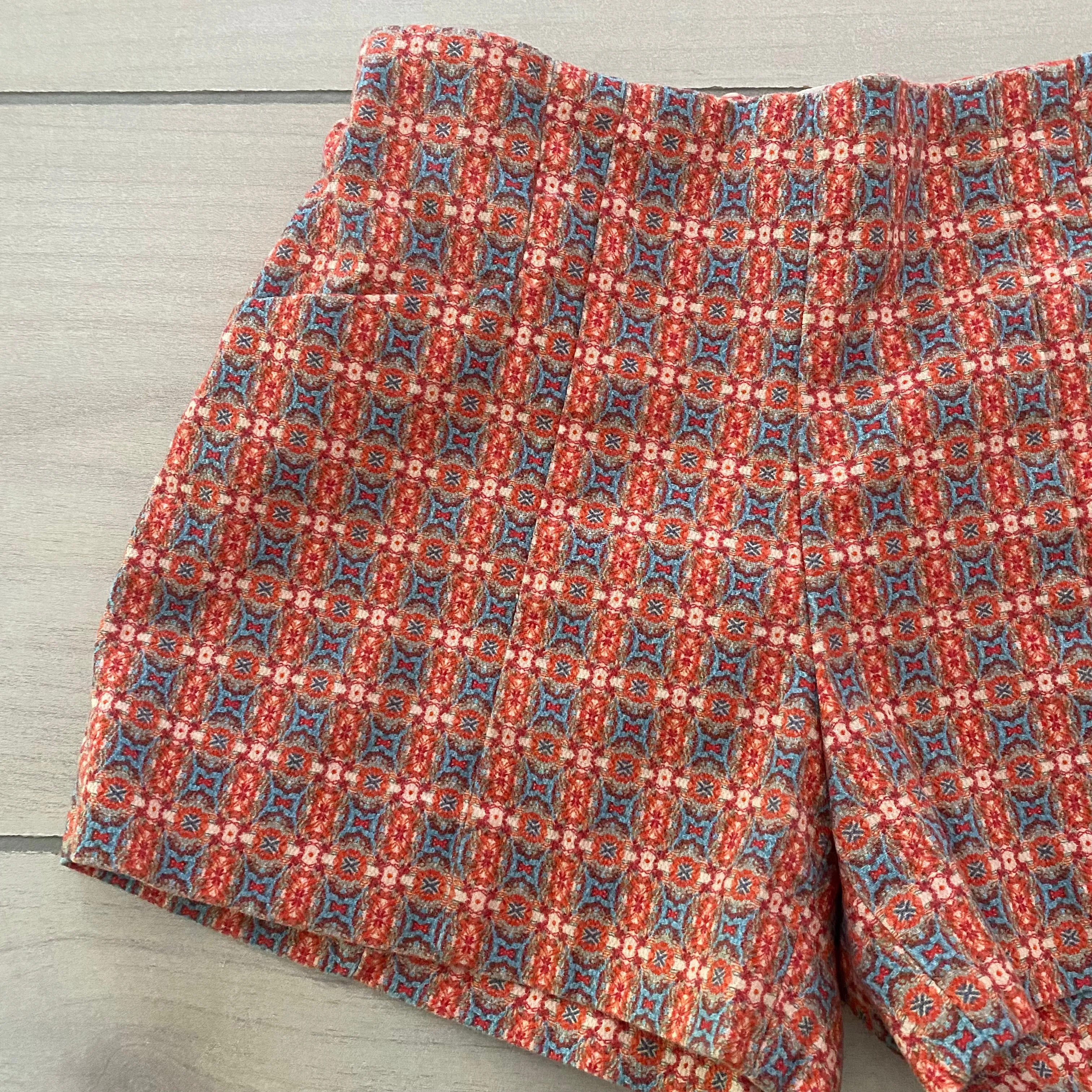 Zara Girls Orange Pattern Shorts
