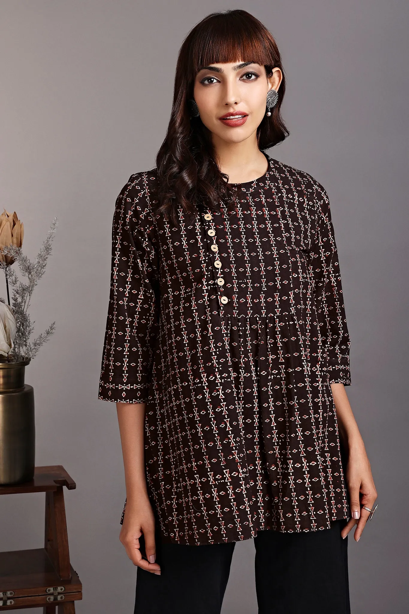 zen yoke top - midnight musings & delicate motif